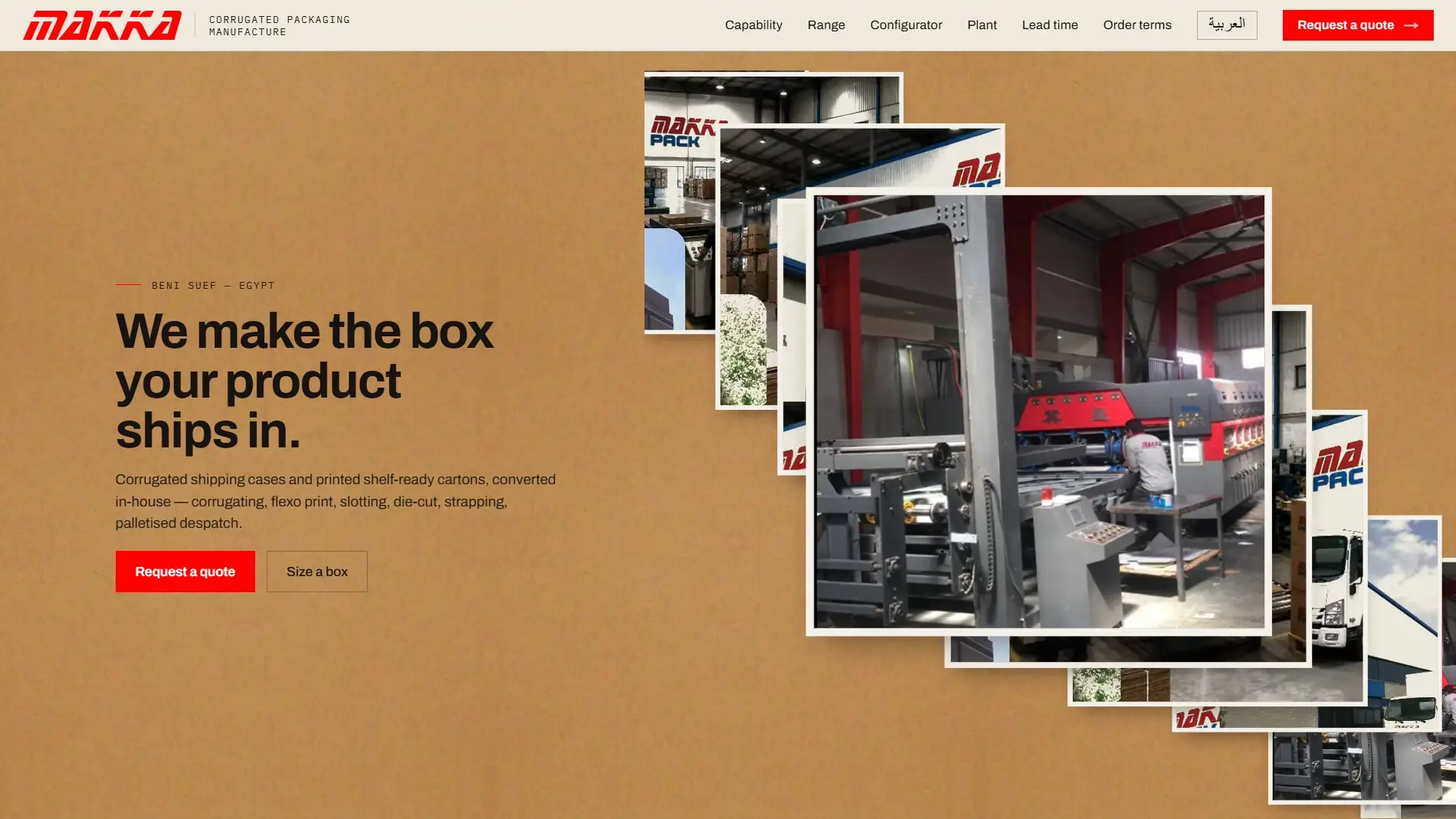 The Makka website — Manufacturing Website